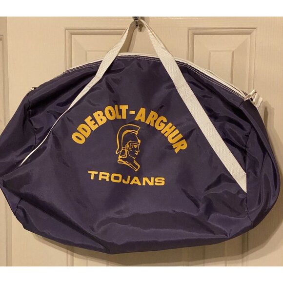 Vintage Odebolt-Arghur Trojans Duffle Sports Bag Purple Gold - Picture 4 of 7